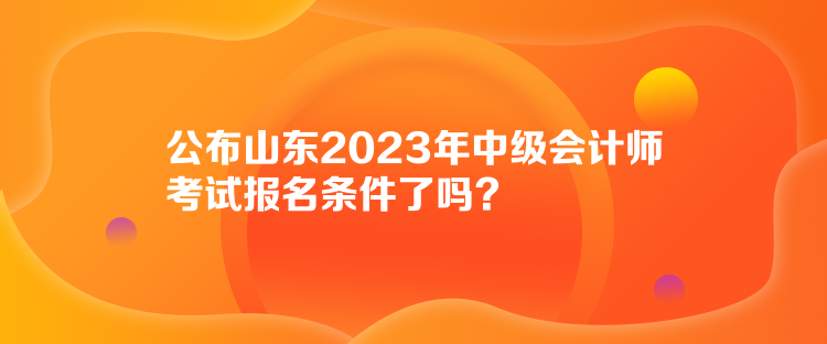 公布山東2023年中級會計師考試報名條件了嗎？