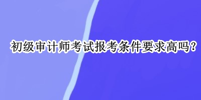 初級審計師考試報考條件要求高嗎？