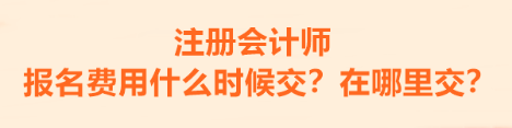 注冊會(huì)計(jì)師的報(bào)名費(fèi)用什么時(shí)候交？在哪里交？