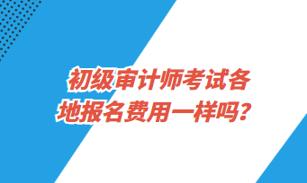 初級審計(jì)師考試各地報(bào)名費(fèi)用一樣嗎？