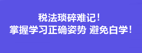 稅法瑣碎難記！掌握學習正確姿勢 避免白學！