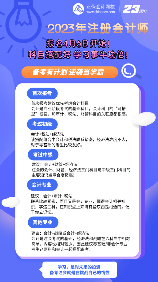 還沒決定報考哪科？注會報名4月6日開始 科目搭配攻略！速看>