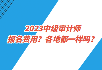 2023中級(jí)審計(jì)師報(bào)名費(fèi)用？各地都一樣嗎？