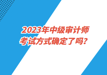 2023年中級審計師考試方式確定了嗎？