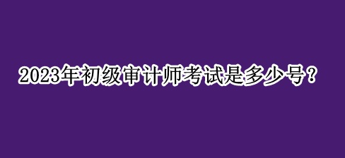 2023年初級審計師考試是多少號？