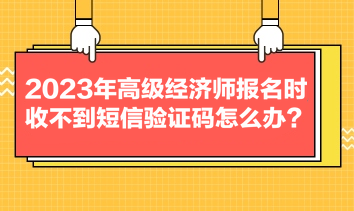 2023年高級經(jīng)濟(jì)師報名時收不到短信驗證碼怎么辦？