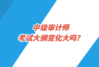 中級審計師考試大綱變化大嗎？