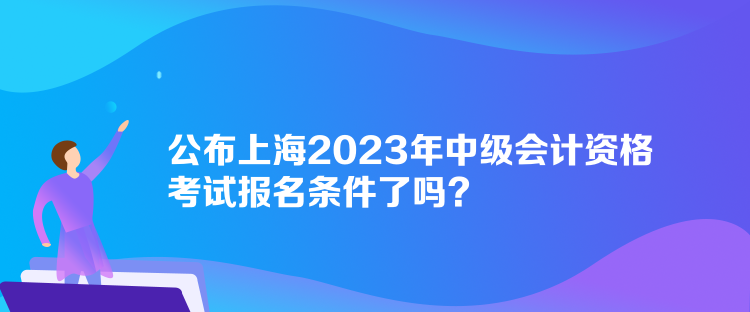 公布上海2023年中級會計資格考試報名條件了嗎？