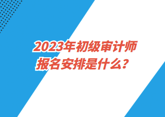 2023年初級審計師報名安排是什么？