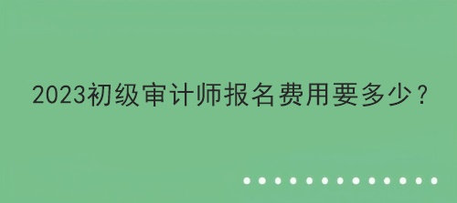 2023初級(jí)審計(jì)師報(bào)名費(fèi)用要多少？