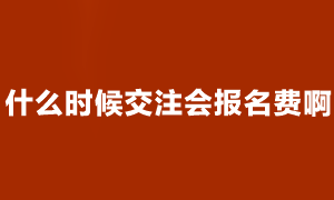 注會考試報名什么時候交費(fèi)啊？