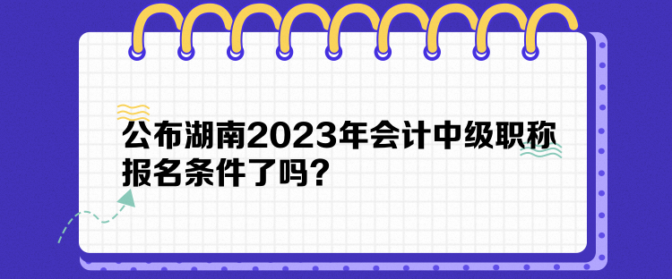 公布湖南2023年會計中級職稱報名條件了嗎？