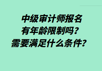 中級(jí)審計(jì)師報(bào)名有年齡限制嗎？需要滿足什么條件？