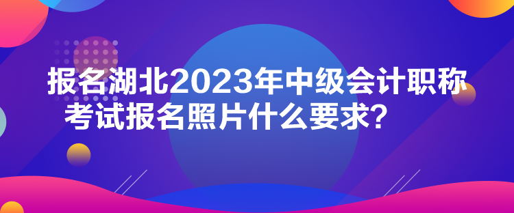 報名湖北2023年中級會計職稱考試報名照片什么要求？