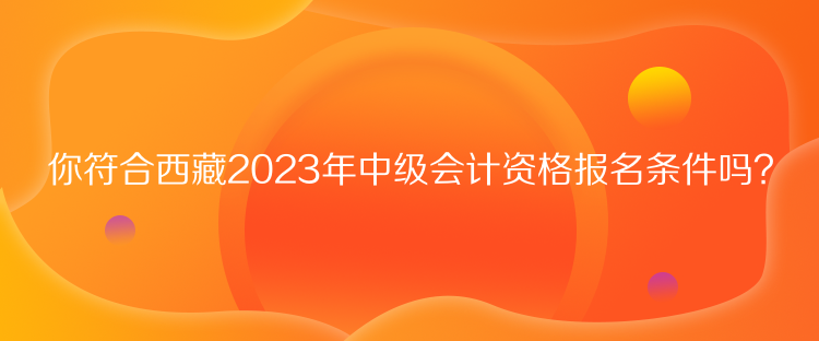 你符合西藏2023年中級(jí)會(huì)計(jì)資格報(bào)名條件嗎？