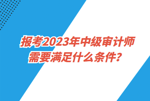 報(bào)考2023年中級(jí)審計(jì)師需要滿足什么條件？