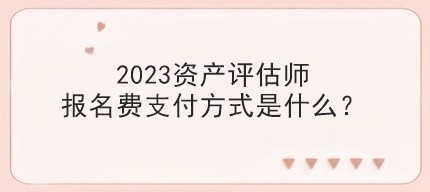 2023資產(chǎn)評估師報名費(fèi)支付方式是什么？