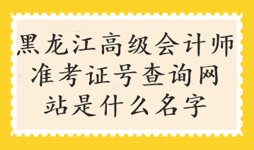 黑龍江高級會(huì)計(jì)師準(zhǔn)考證號查詢網(wǎng)站是什么名字