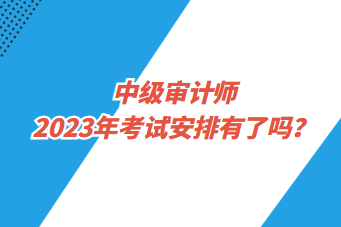 中級(jí)審計(jì)師2023年考試安排有了嗎？