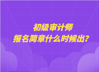 初級審計師報名簡章什么時候出？