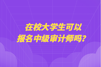 在校大學(xué)生可以報(bào)名中級(jí)審計(jì)師嗎？