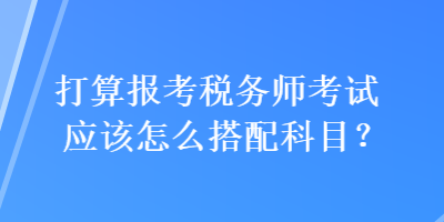 打算報考稅務(wù)師考試應(yīng)該怎么搭配科目？