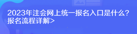 2023年注會網(wǎng)上統(tǒng)一報名入口是什么？報名流程詳解>