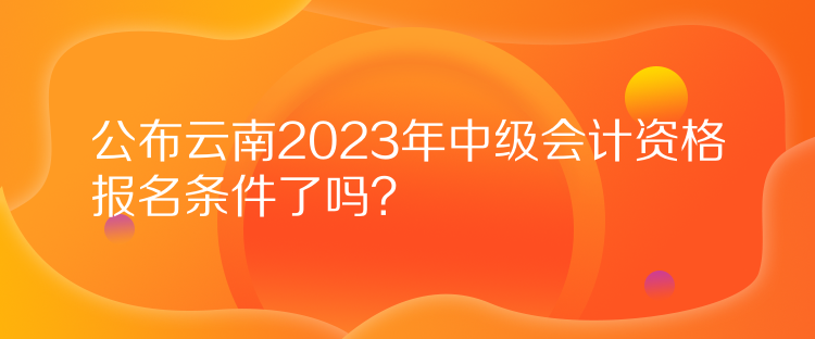 公布云南2023年中級會計資格報名條件了嗎？