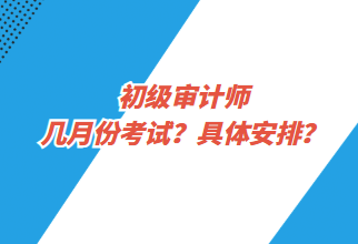 初級(jí)審計(jì)師幾月份考試？具體安排？