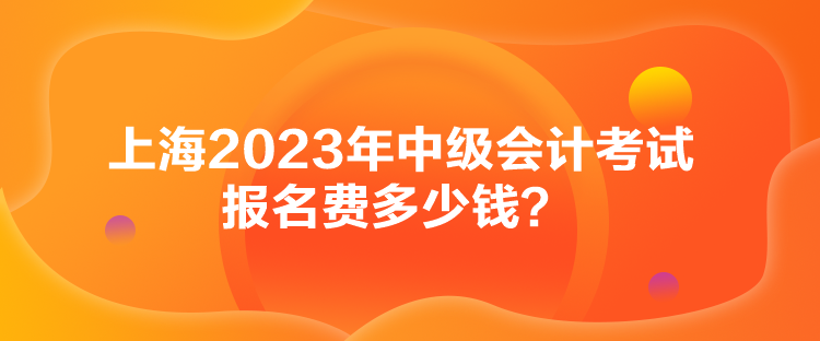 上海2023年中級會計考試報名費(fèi)多少錢？