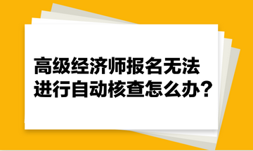 高級(jí)經(jīng)濟(jì)師報(bào)名無法進(jìn)行自動(dòng)核查怎么辦？