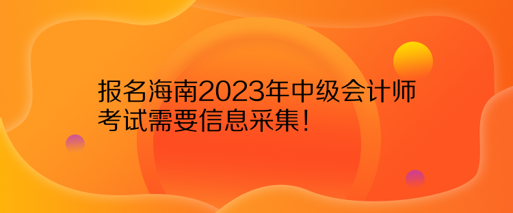 報名海南2023年中級會計師考試需要信息采集！