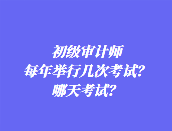 初級審計師每年舉行幾次考試？哪天考試？