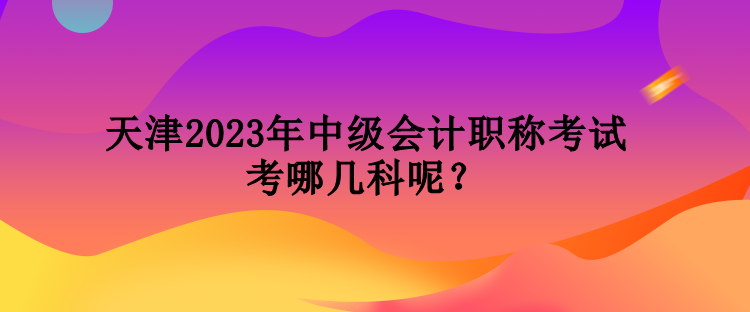 天津2023年中級(jí)會(huì)計(jì)職稱考試考哪幾科呢？