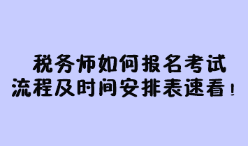 稅務(wù)師如何報名考試流程及時間安排表