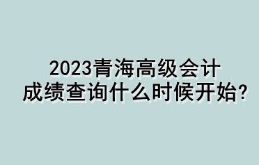 2023青海高級(jí)會(huì)計(jì)成績(jī)查詢什么時(shí)候開始？