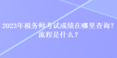 2023年稅務(wù)師考試成績在哪里查詢？流程是什么？