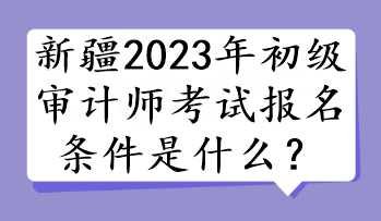 新疆2023年初級審計師考試報名條件是什么？