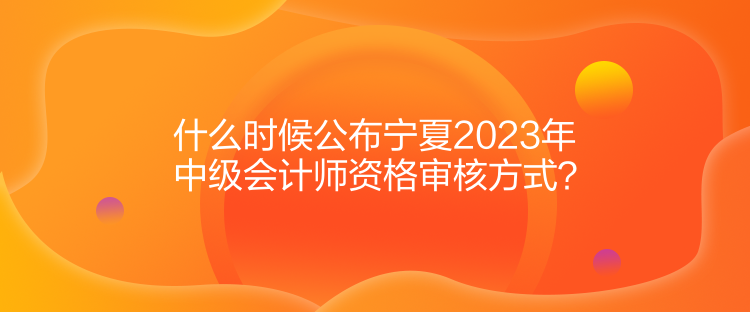 什么時(shí)候公布寧夏2023年中級(jí)會(huì)計(jì)師資格審核方式？