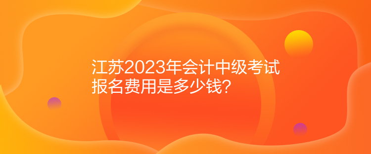 江蘇2023年會計中級考試報名費用是多少錢？