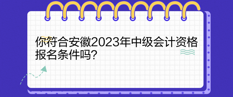 你符合安徽2023年中級(jí)會(huì)計(jì)資格報(bào)名條件嗎？