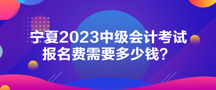 寧夏2023中級(jí)會(huì)計(jì)考試報(bào)名費(fèi)需要多少錢？