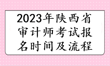 2023年陜西省審計師考試報名時間及流程