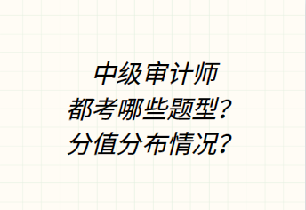 中級審計師都考哪些題型？分值分布情況？