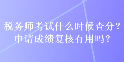 稅務師考試什么時候查分？申請成績復核有用嗎？