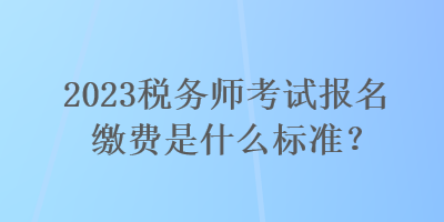 2023稅務(wù)師考試報(bào)名繳費(fèi)是什么標(biāo)準(zhǔn)？