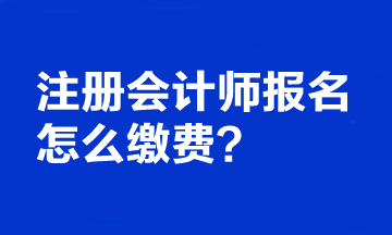 注冊會計師報名怎么繳費？繳費時間截止到哪天？