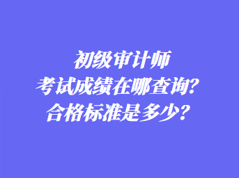 初級審計(jì)師考試成績在哪查詢？合格標(biāo)準(zhǔn)是多少？