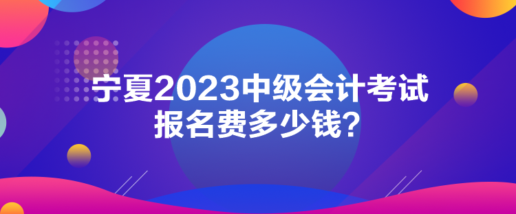 寧夏2023中級(jí)會(huì)計(jì)考試報(bào)名費(fèi)多少錢？