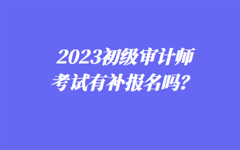 2023年初級(jí)審計(jì)師考試有補(bǔ)報(bào)名嗎？